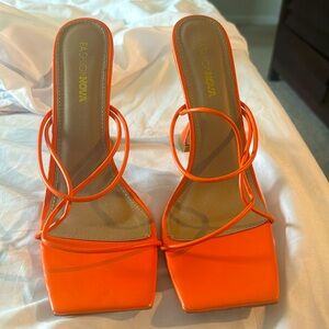 Orange heels! Super cute